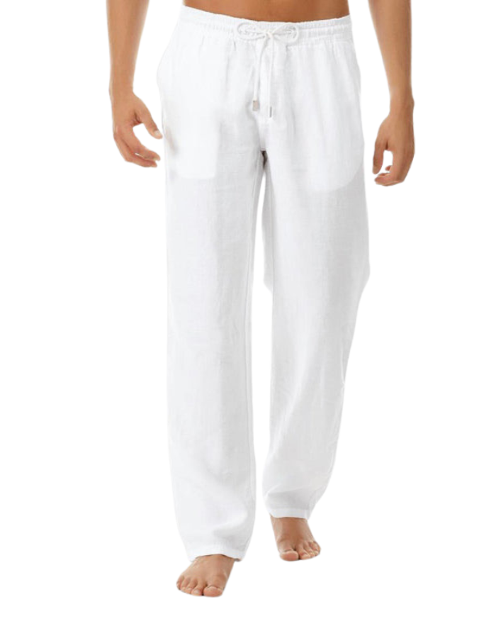 SHOPIQAT Men's Woven Cotton Linen Loose Casual Drawstring Trousers - Premium from shopiqat - Just $7.950! Shop now at shopiqat